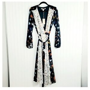 Anthropologie Hutch Audra Blue White Stars Wrap Dress